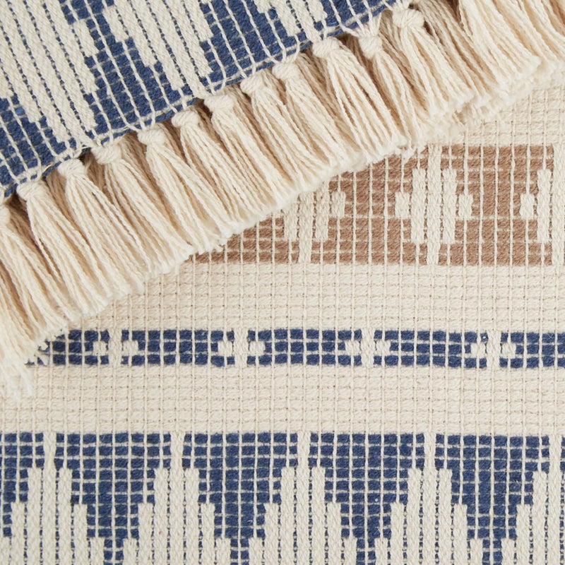 DII California Casual, Colby Southwest Woven Throw, French Blue & Stone, 50x60 - Image 3